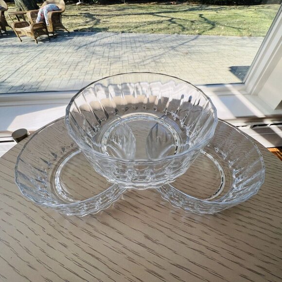 Vtg Pressed Glass Clear Bowls Pasabhce Turkey Finger Candy Trinket Ice Cream - Picture 2 of 11
